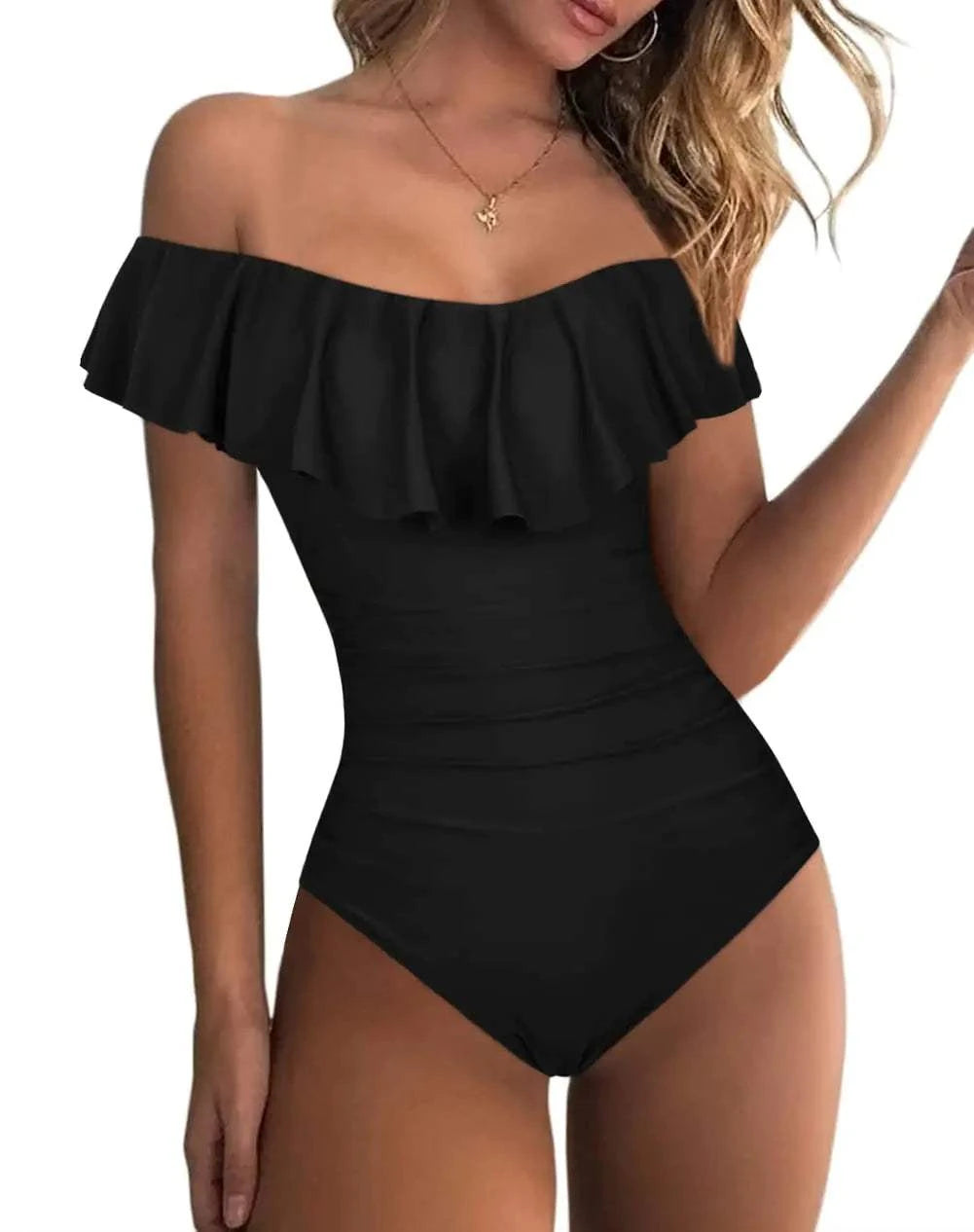 off the shoulder bathing suit