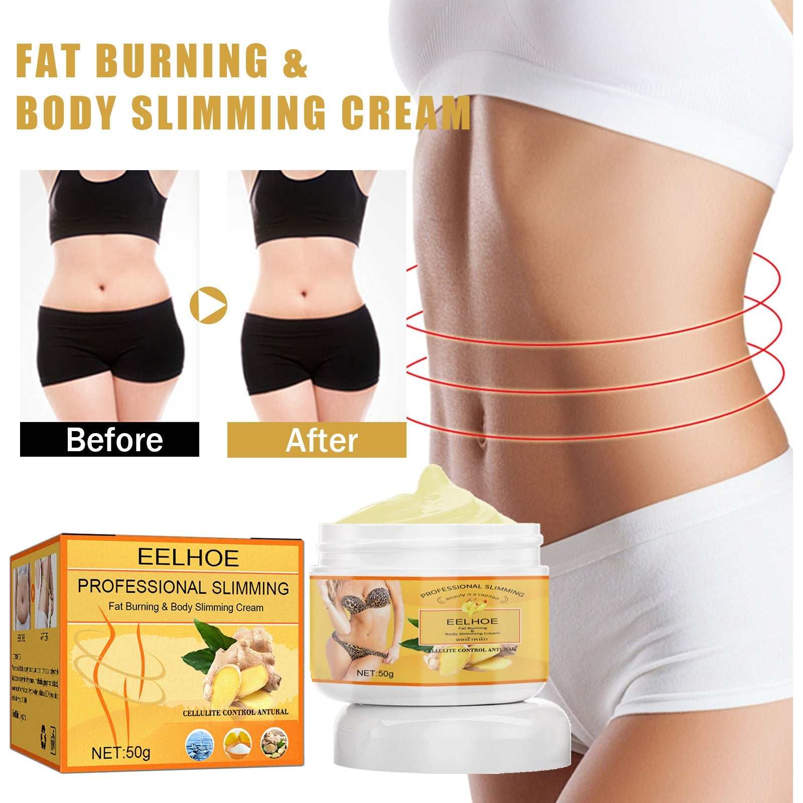 Ginger Cream Cellulite Reduction – EELHOE Herbal Slimming Cream