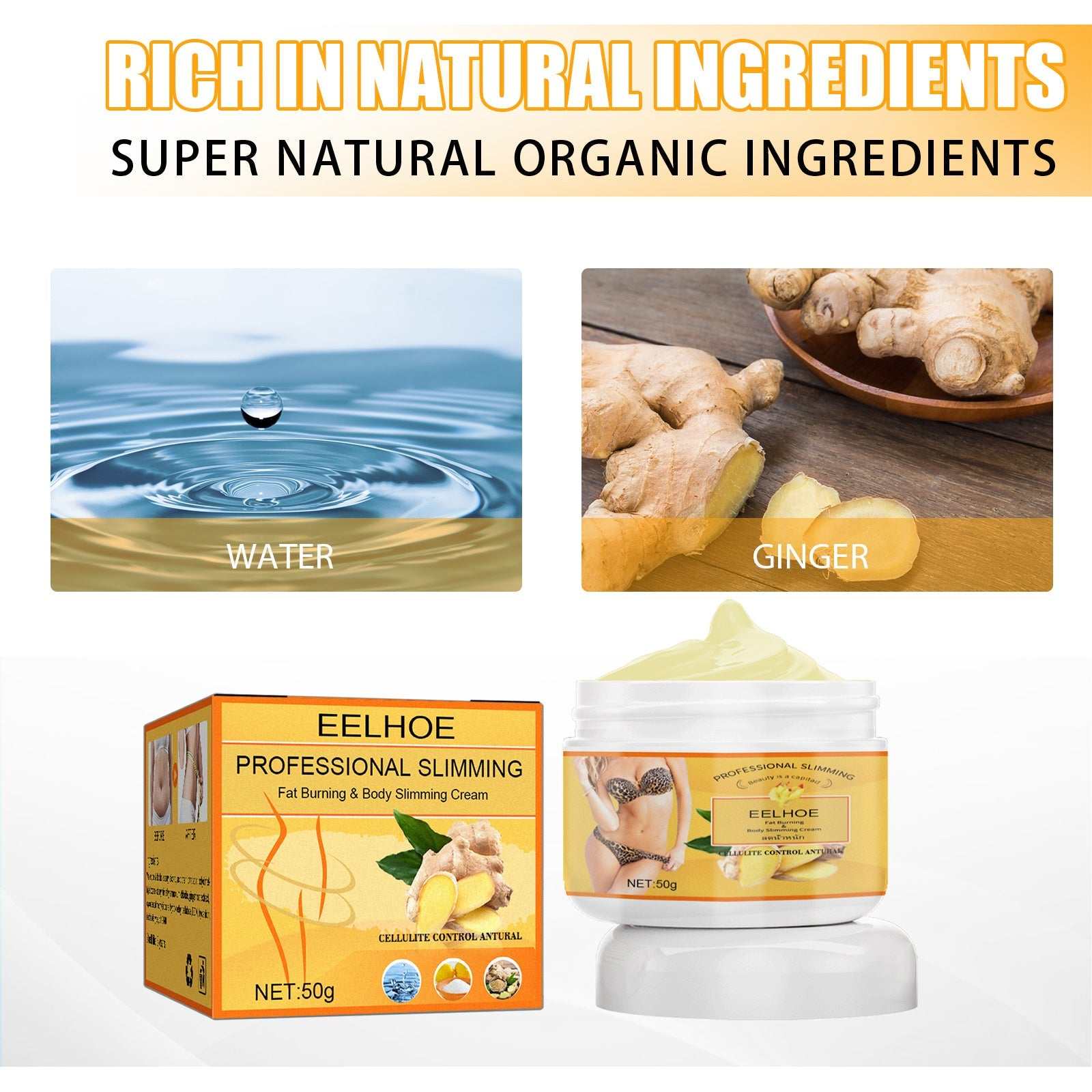 Ginger Cream Cellulite Reduction – EELHOE Herbal Slimming Cream