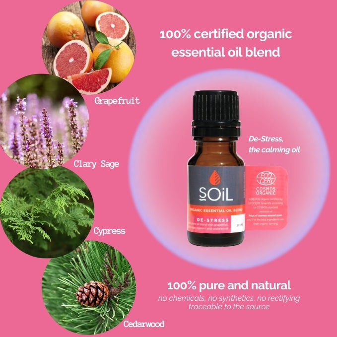 De-Stress - Organic essential oil blends 10ml