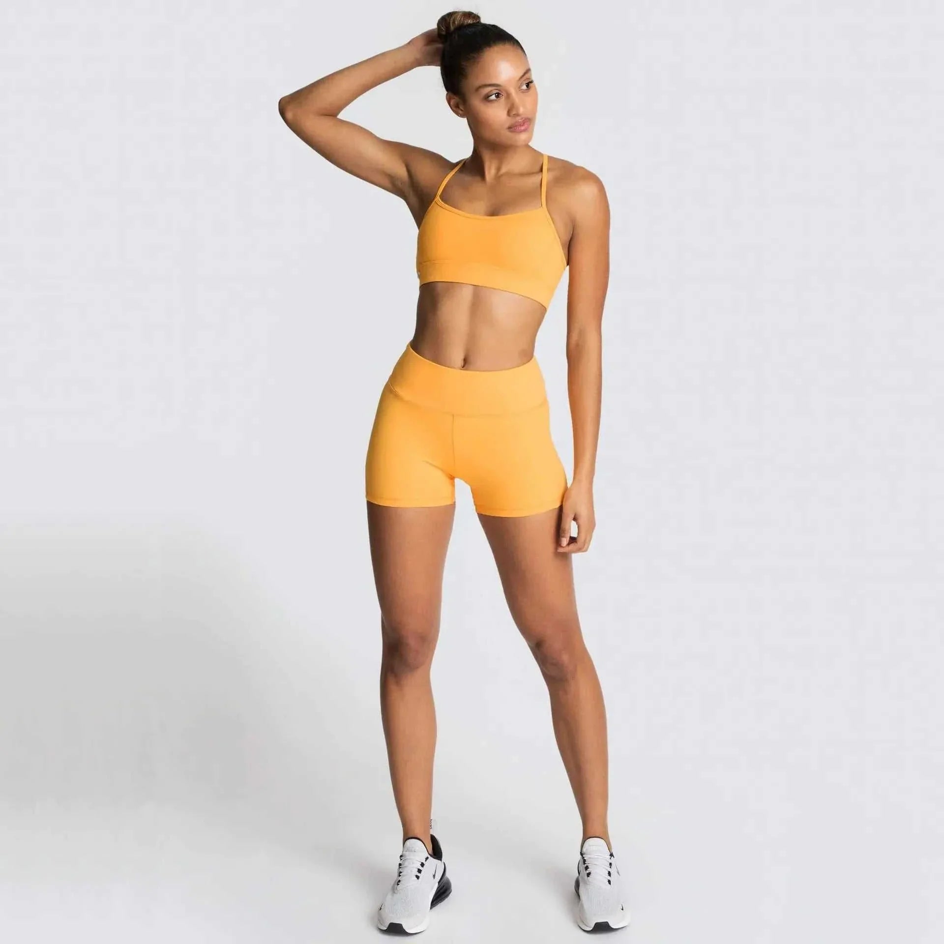 Women's Short Set  Solid Color Fitness