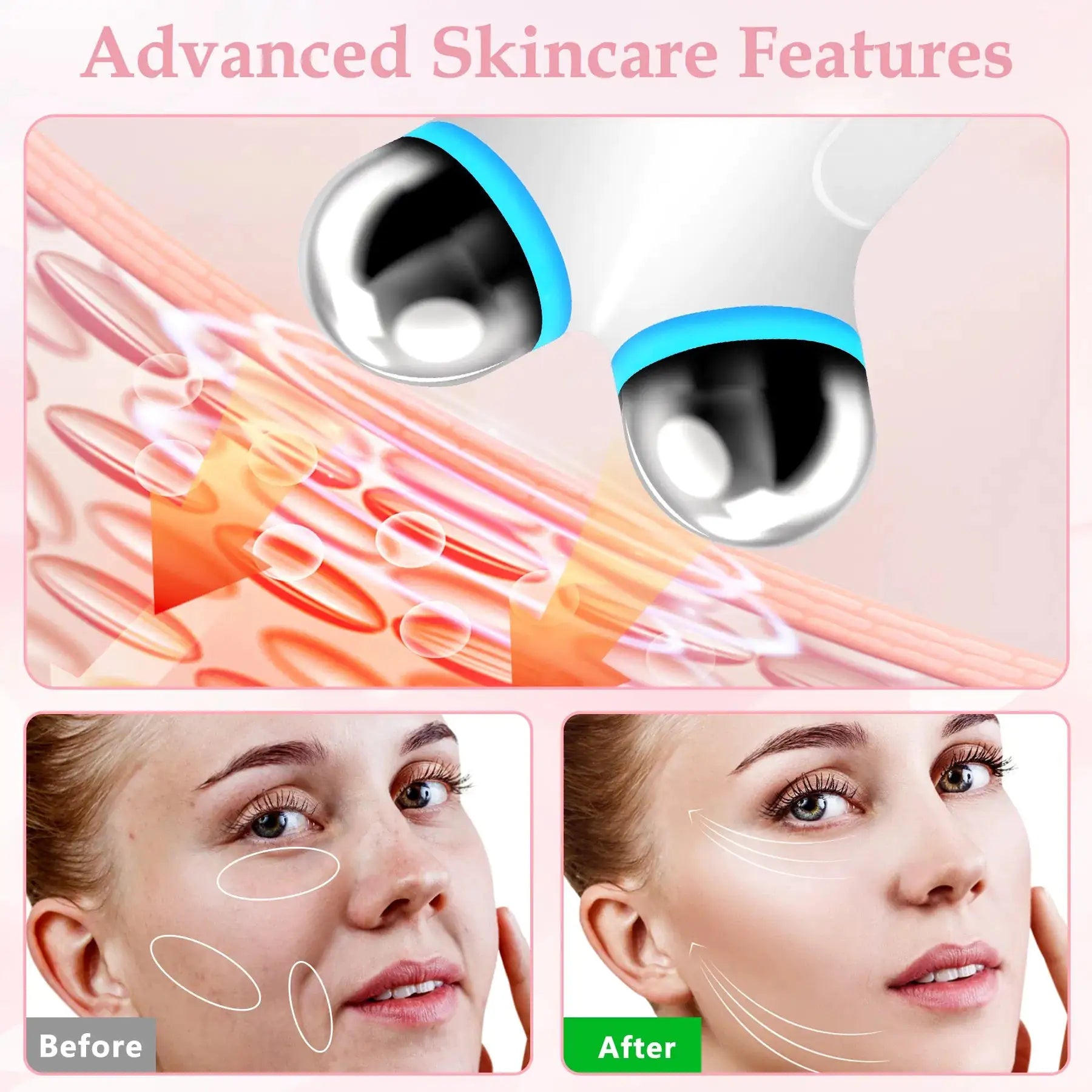 Anti Aging And Anti-Wrinkles Microcurrent Facial Device.  Boost Skin Absorption