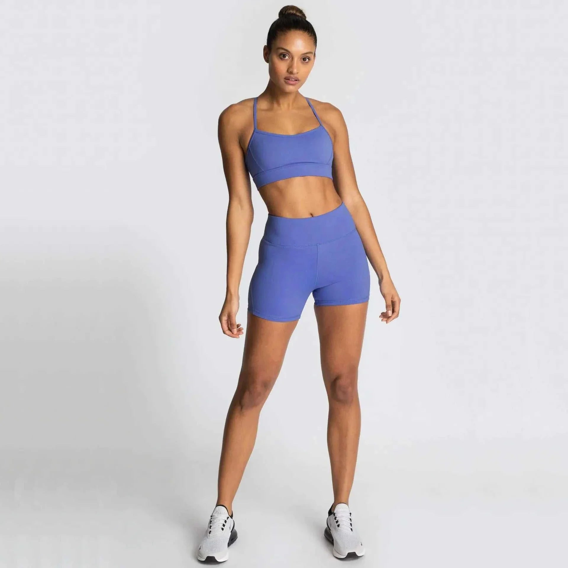 Women's Short Set  Solid Color Fitness