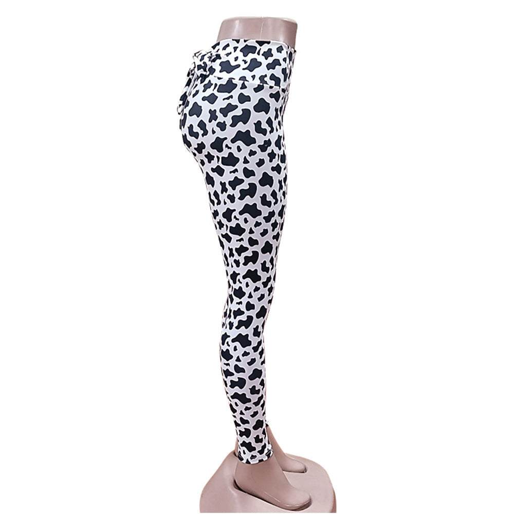Cows Pattern Yoga Pants – Stretchy Workout Leggings for Women