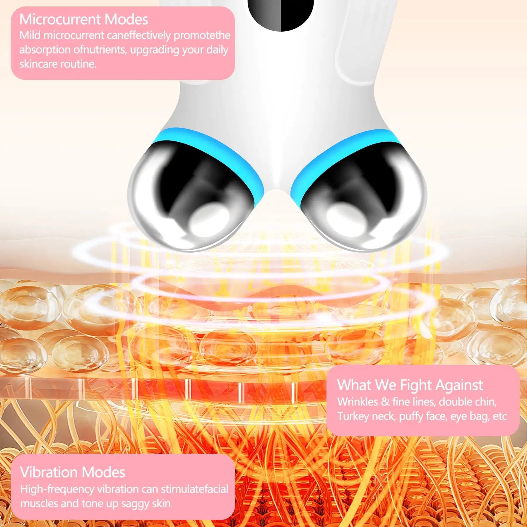 Anti Aging And Anti-Wrinkles Microcurrent Facial Device.  Boost Skin Absorption